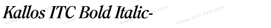 Kallos ITC Bold Italic字体转换